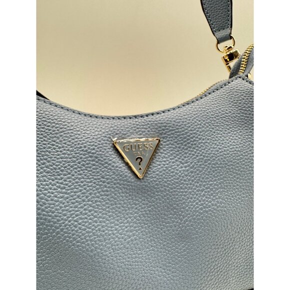 GUESS Micaela top zip faux-leather small shoulder bag - Slate blue - Picture 6 of 11
